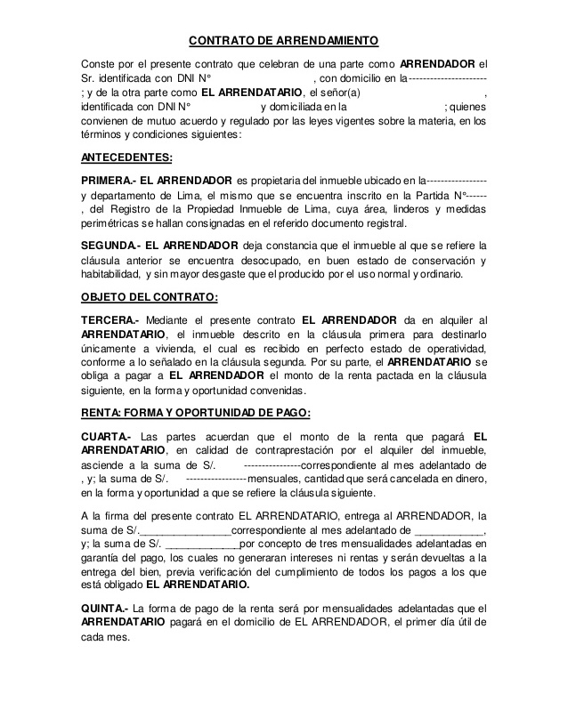 Contrato de alquiler